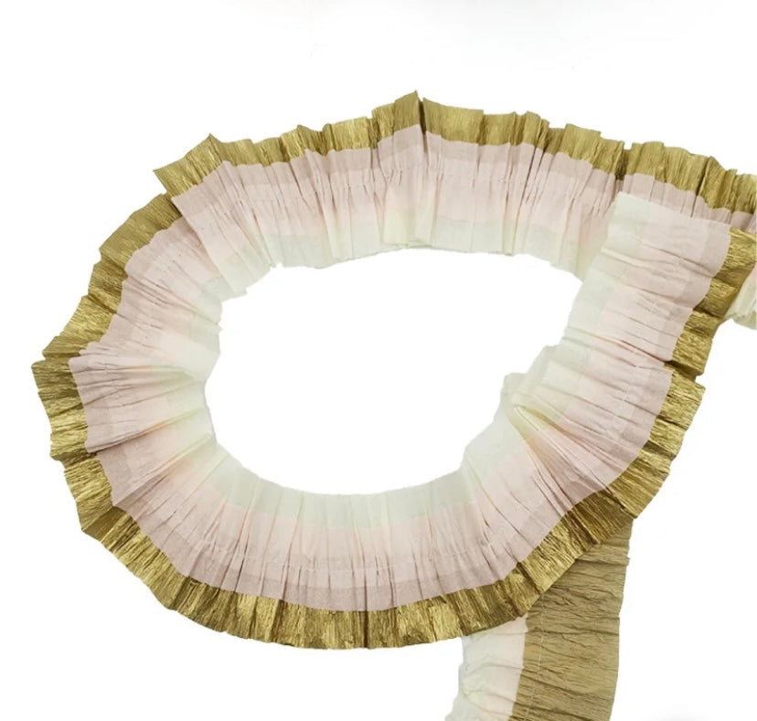 Guirnalda papel crepé tonos claros