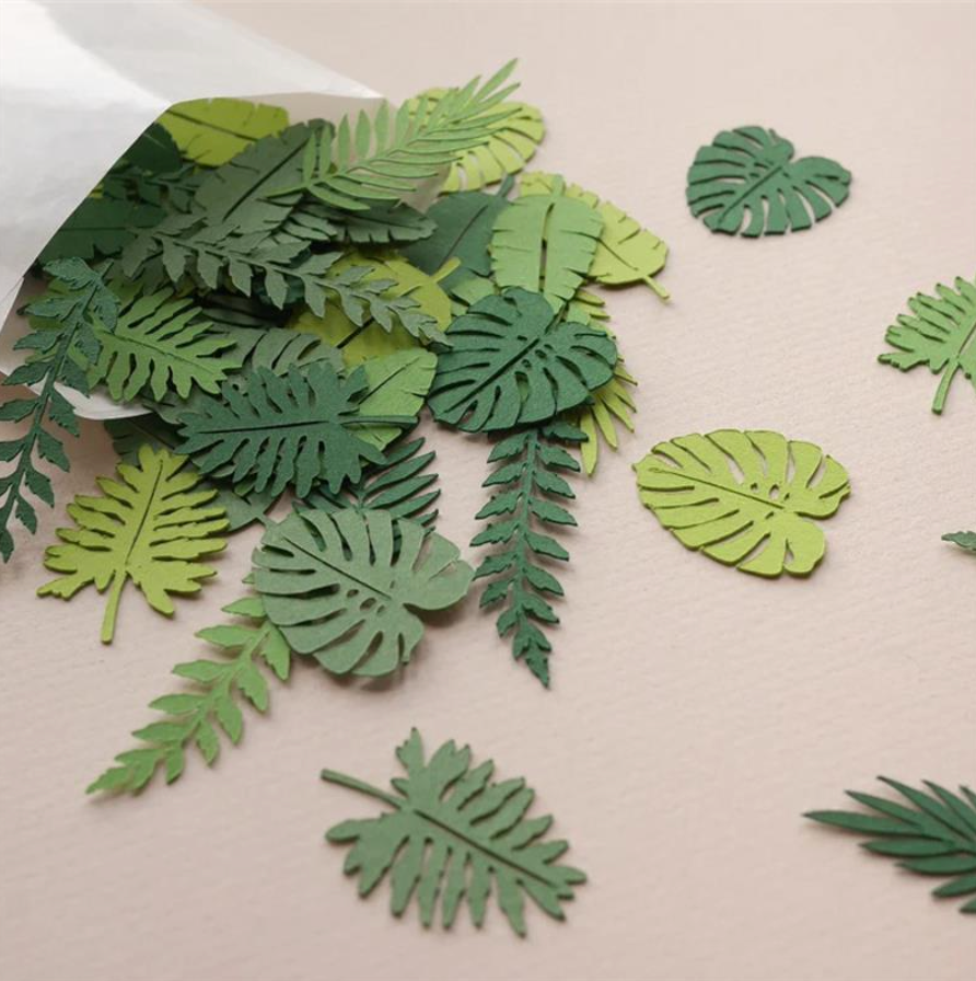 Confeti hojas tropical