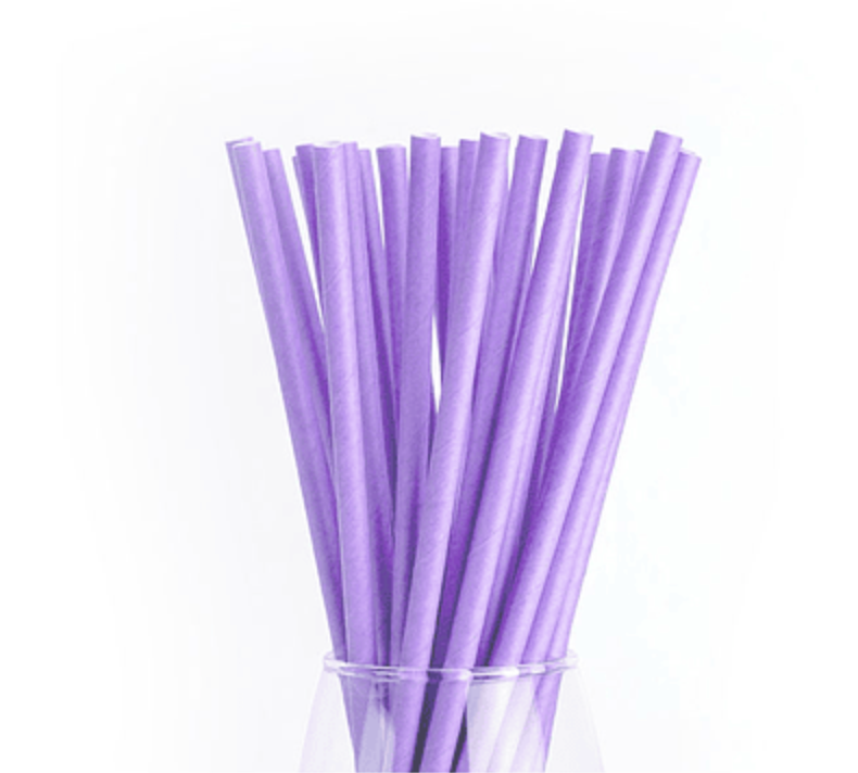 Bombillas de papel lila