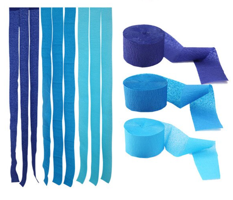 Rollo papel crepé tonos azules