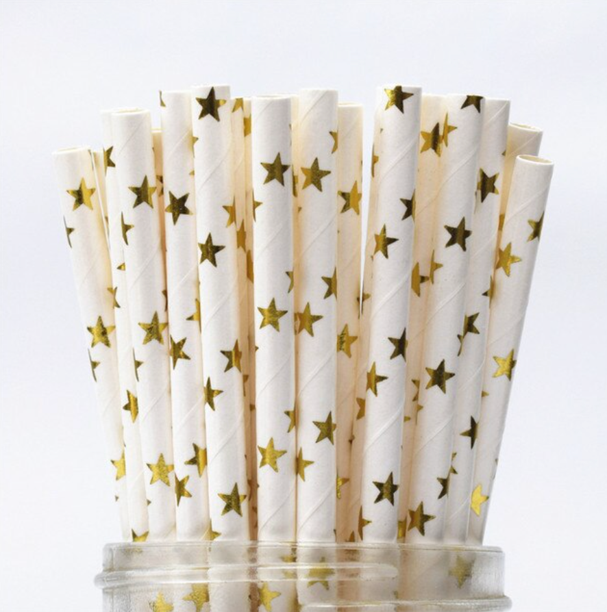 Bombillas estrellas doradas