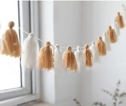 Guirnalda lana tonos neutros