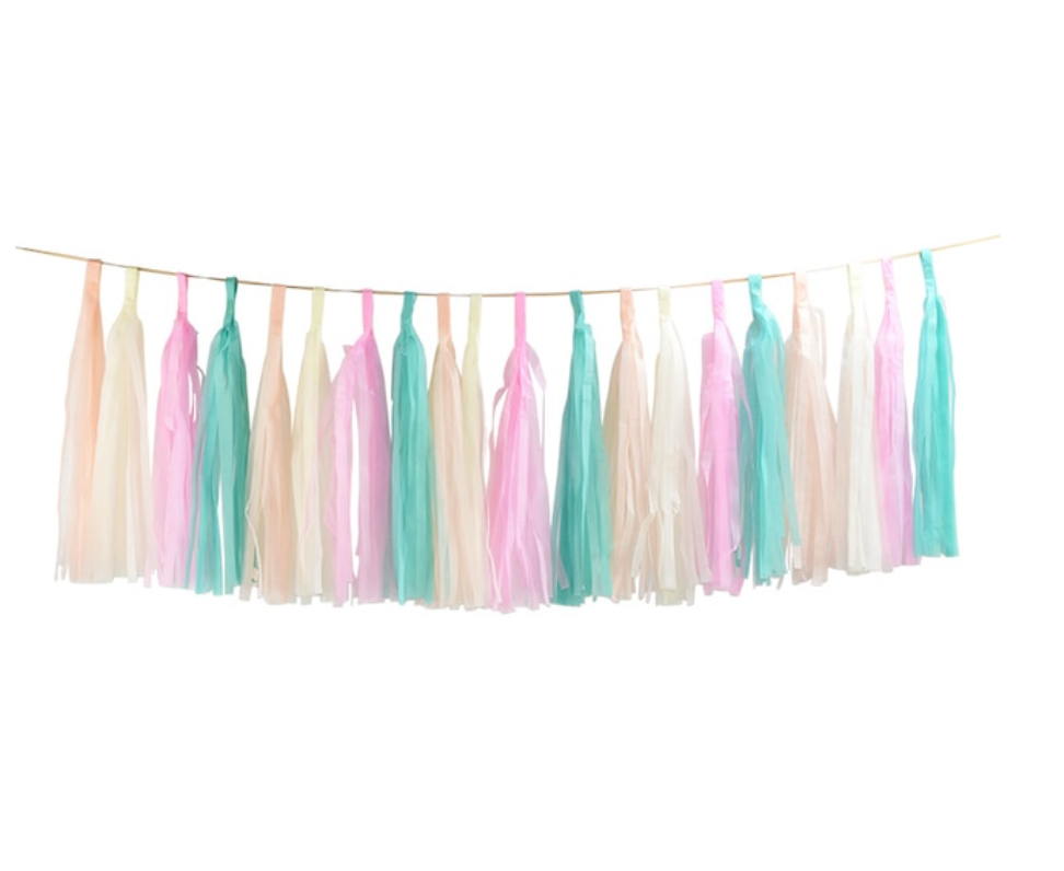 Guirnalda flecos tonos pasteles