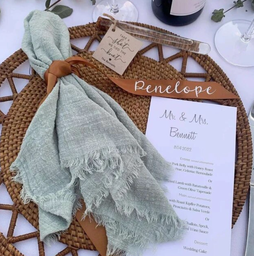 Servilletas verde agua