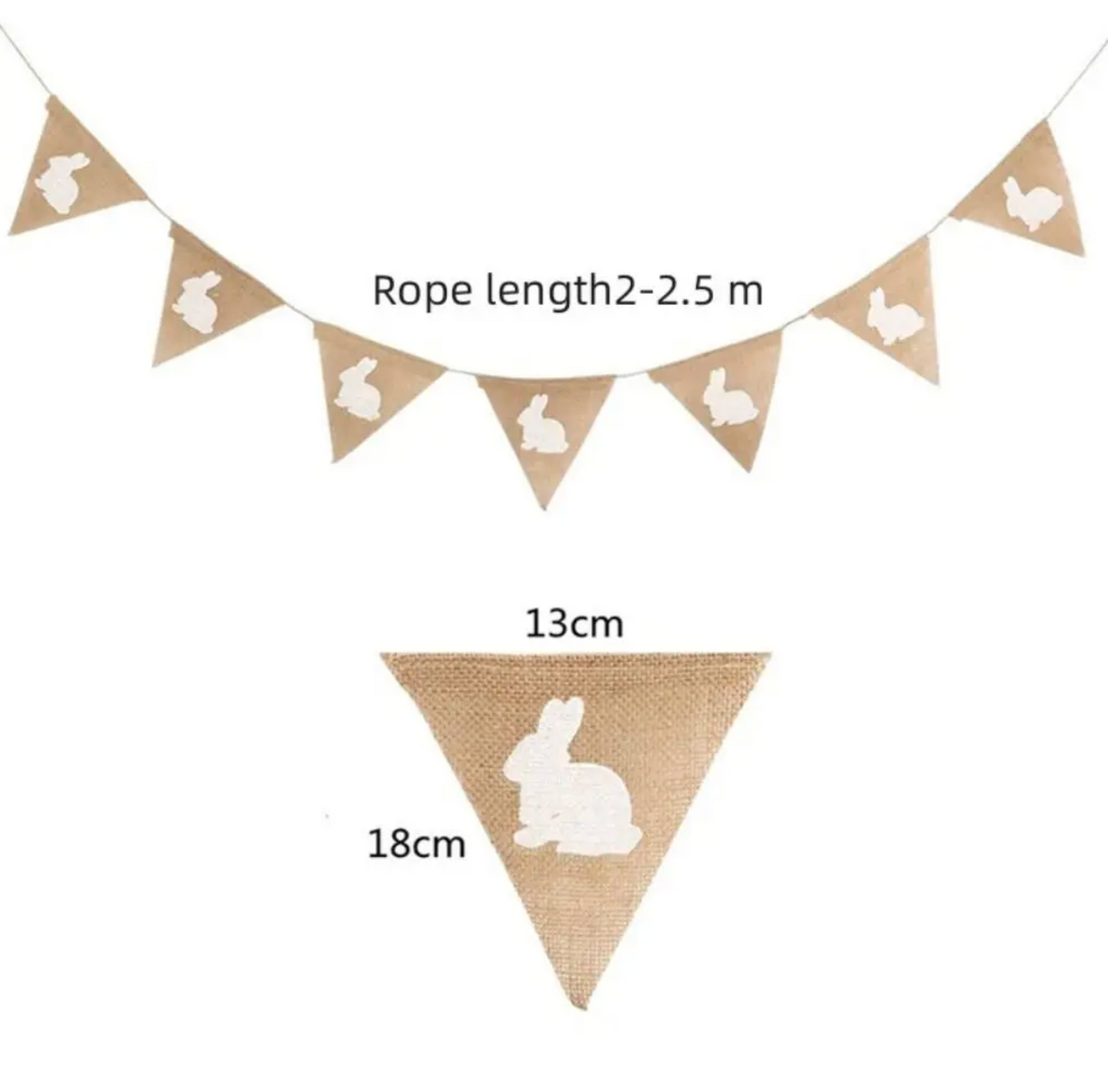 Guirnalda arpillera conejo