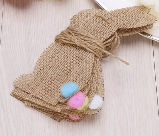 Guirnalda arpillera conejo pompom