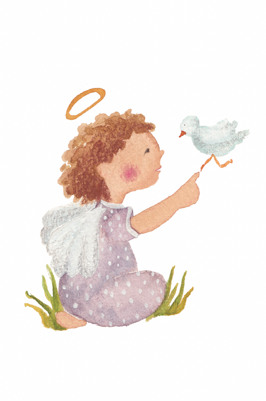 Santito ilustrado por BERNIE Ángelita paloma