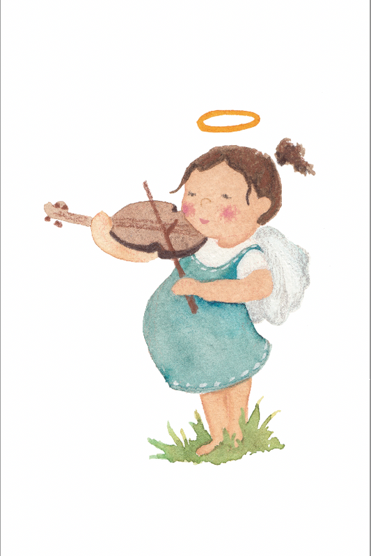 Santito ilustrado por BERNIE Angelita violín