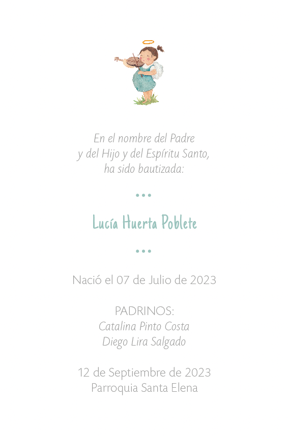 Santito ilustrado por BERNIE Angelita violín