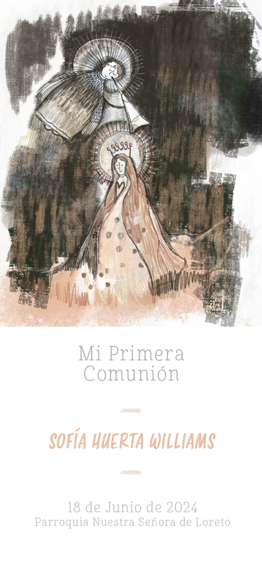 Santito Virgen María y Ángel ilustrado por Rosario Ovalle