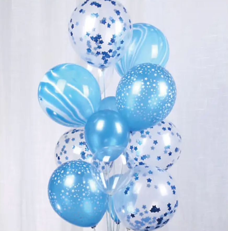 Set globos azules estrellas