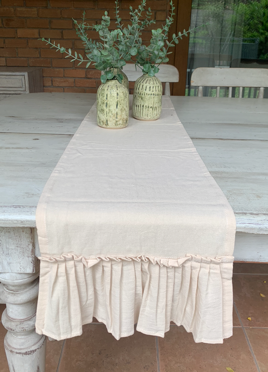 Camino de mesa vuelos beige