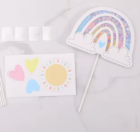 Topper torta arcoiris brillos