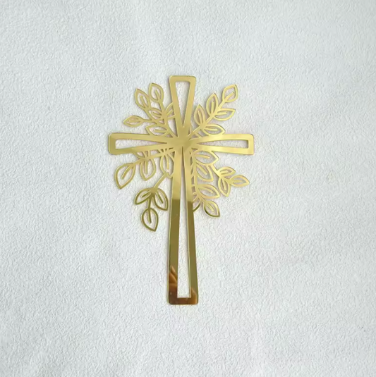 Cruz con hojas para torta