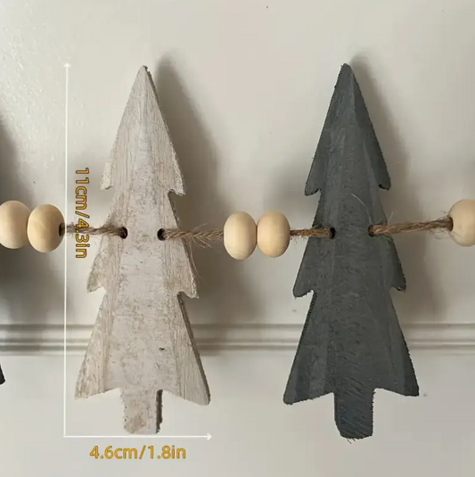 Guirnalda pinos madera