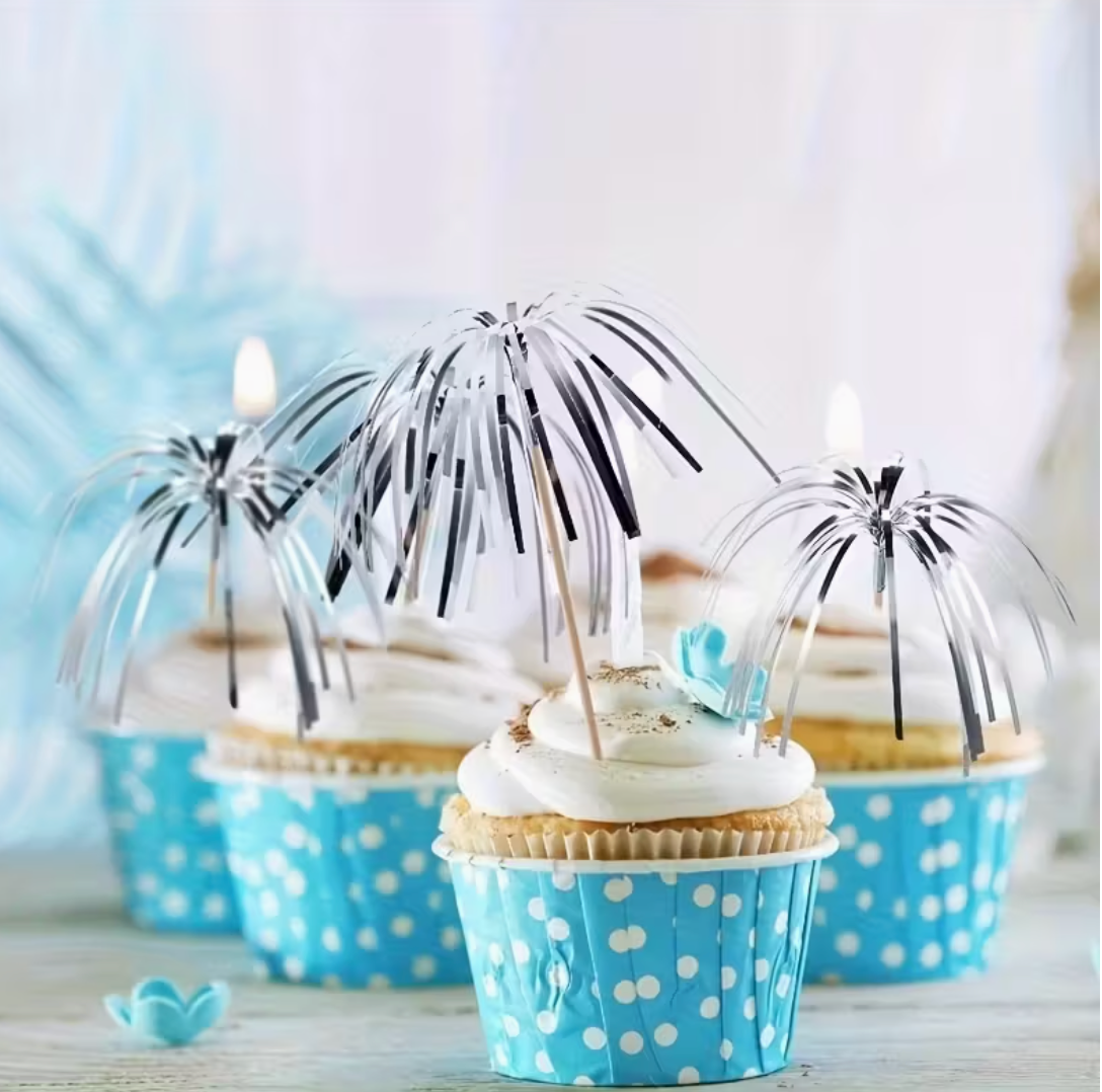 Topper fuegos artificiales plata