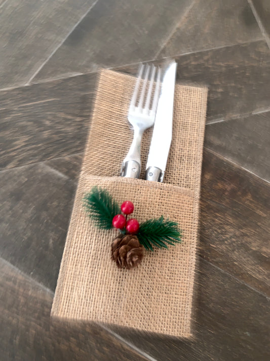 Bolsa cubiertos arpillera