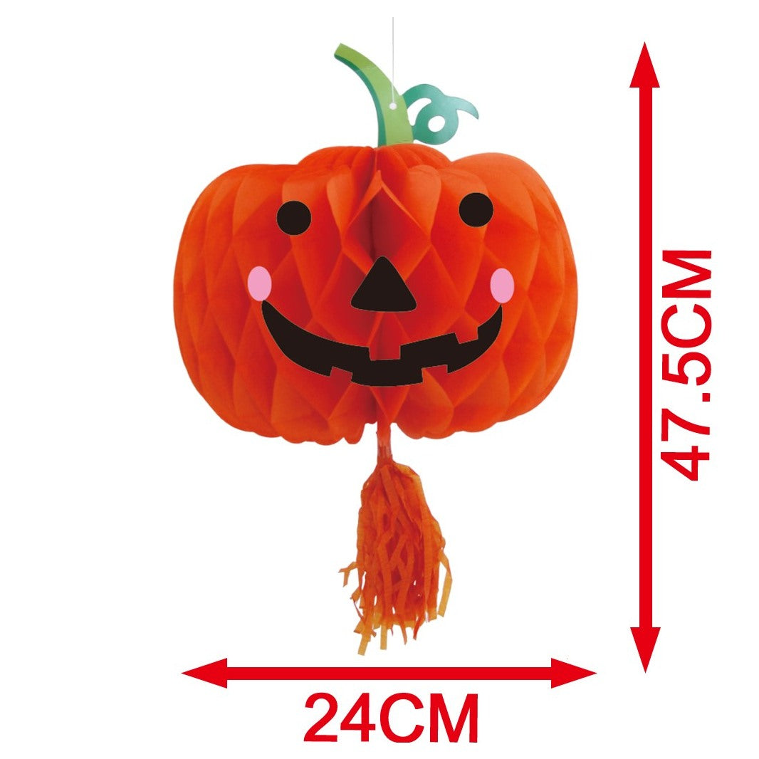 Calabaza naranja colgante con borla medidas 24 x 47,5 cm