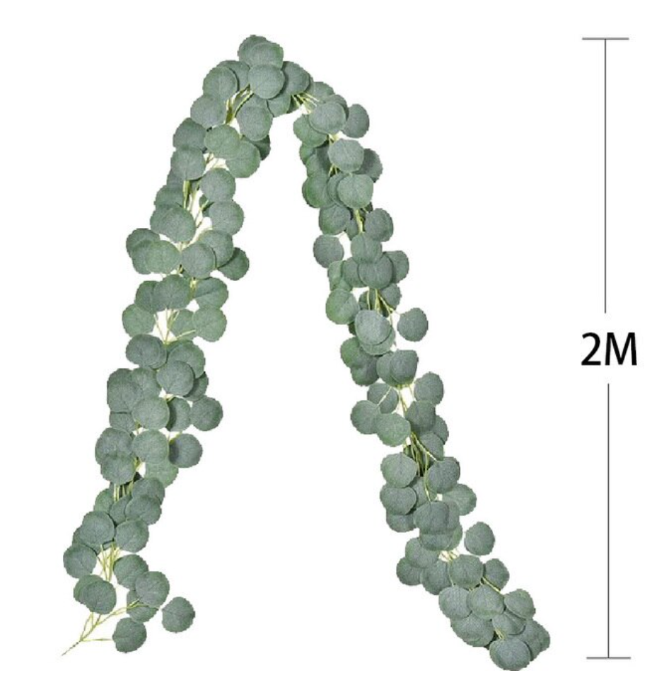 Camino de mesa de guirnalda de eucalipto - 2 metros