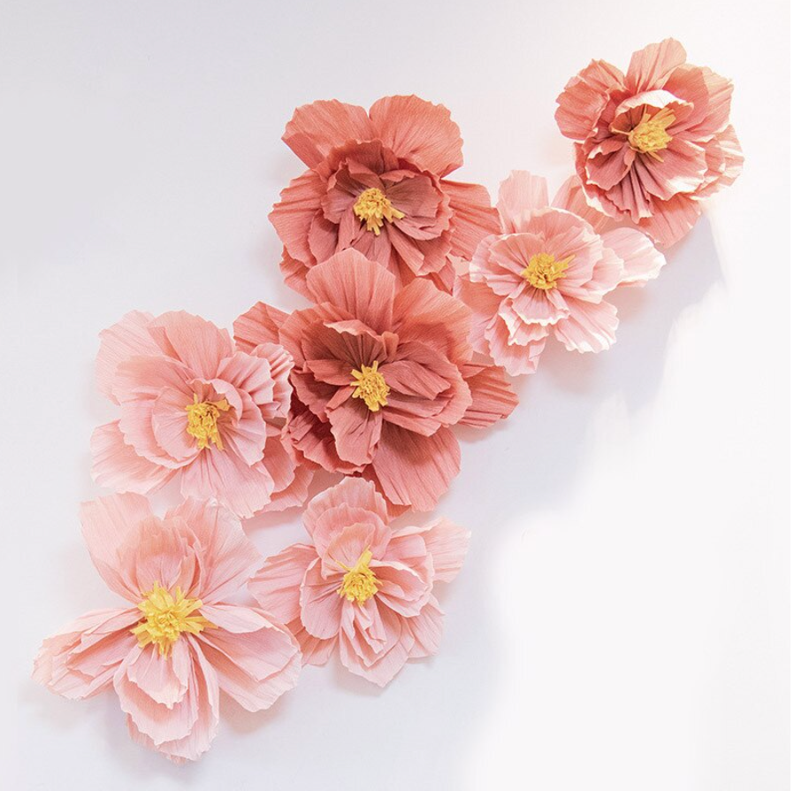 Flores de papel crepé