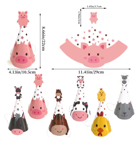 Gorros animales de la granja