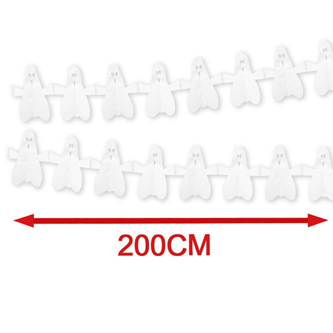 Guirnalda de fantasmas de papel Halloween medidas 200 cm