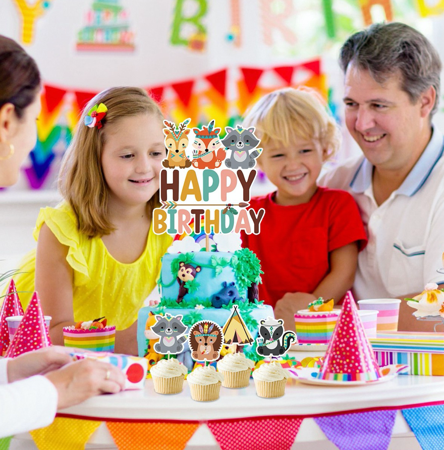 Topper torta animales indie