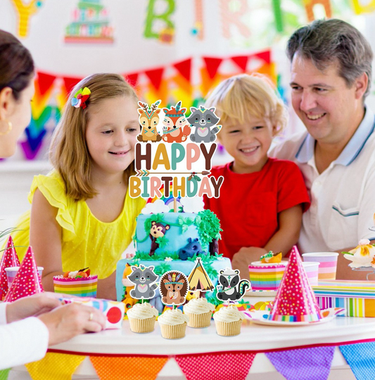 Topper torta animales indie