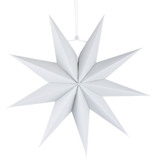 Estrella colgante de papel blanco