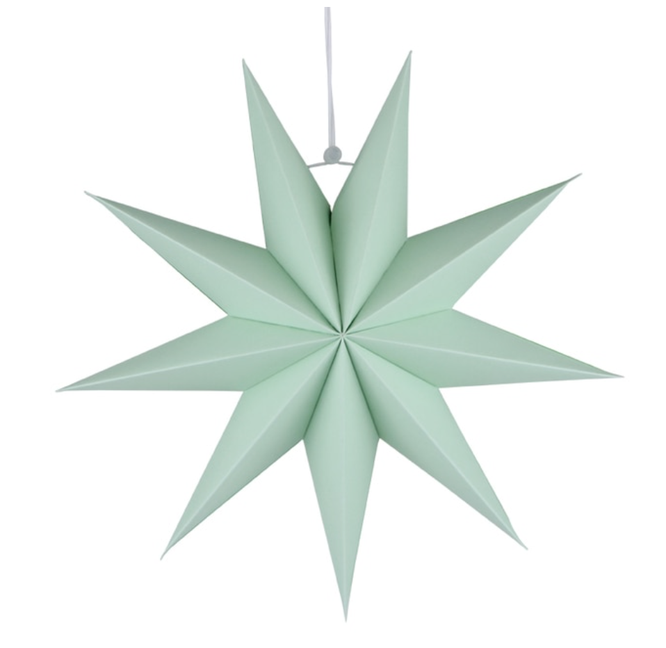 Estrella colgante de papel verde