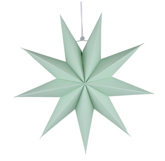 Estrella colgante de papel verde