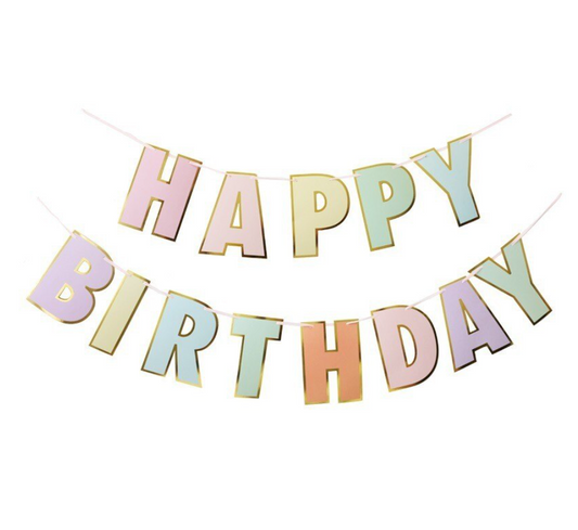 Banderín happy birthday hadas