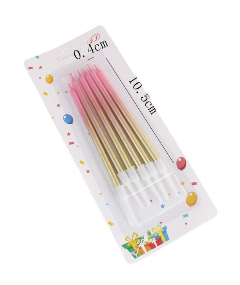 Velas degradé rosado dorado