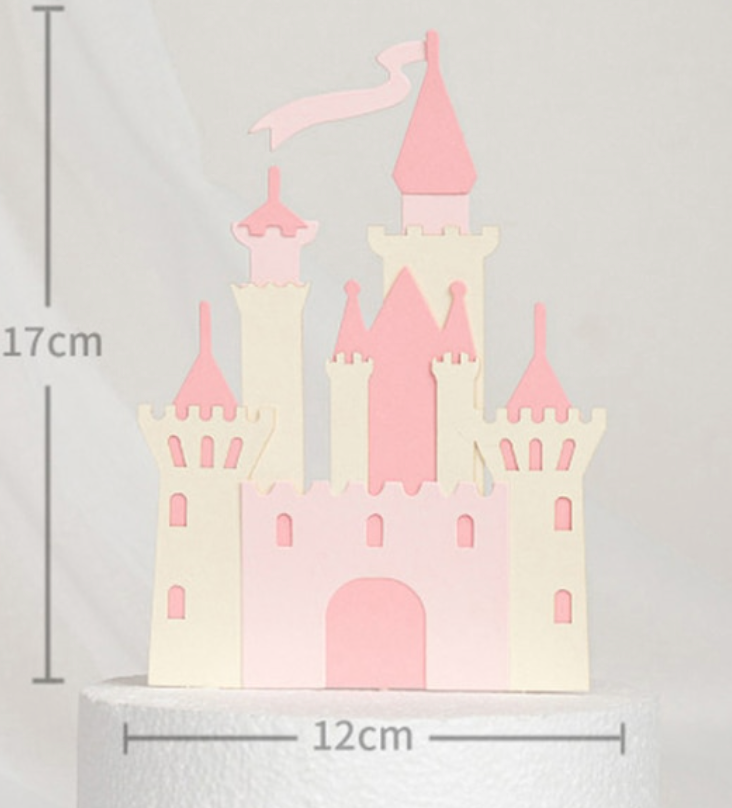Topper castillo torta rosado