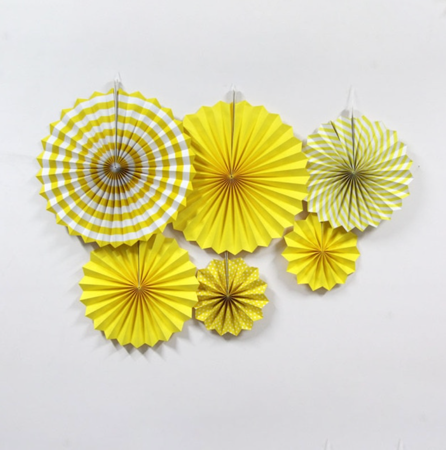 Abanicos Colgantes Tonos Amarillos