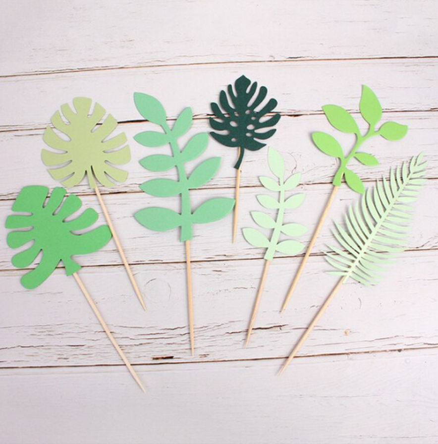 Toppers hojas verdes