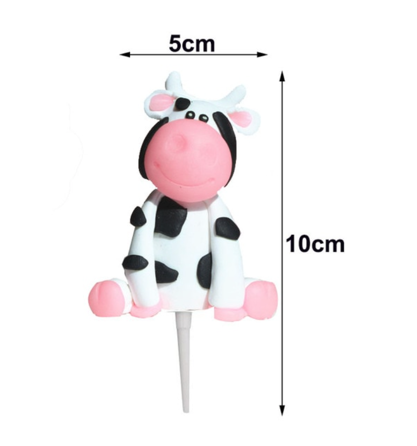 Topper granja de resina vaquita