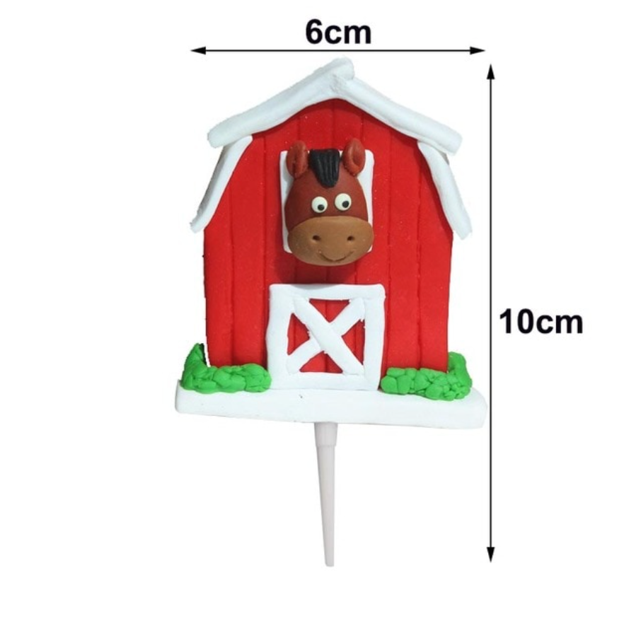 Topper granja de resina caballo