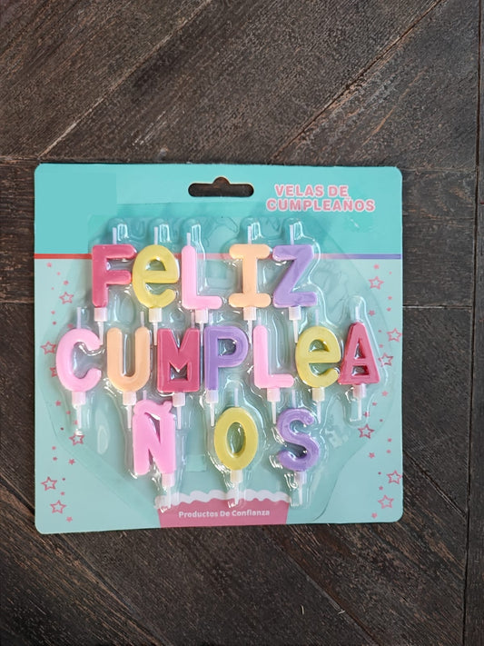 Velas feliz cumpleaños tonos rosados