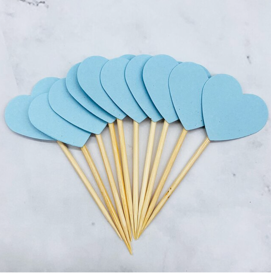 Topper corazón celeste