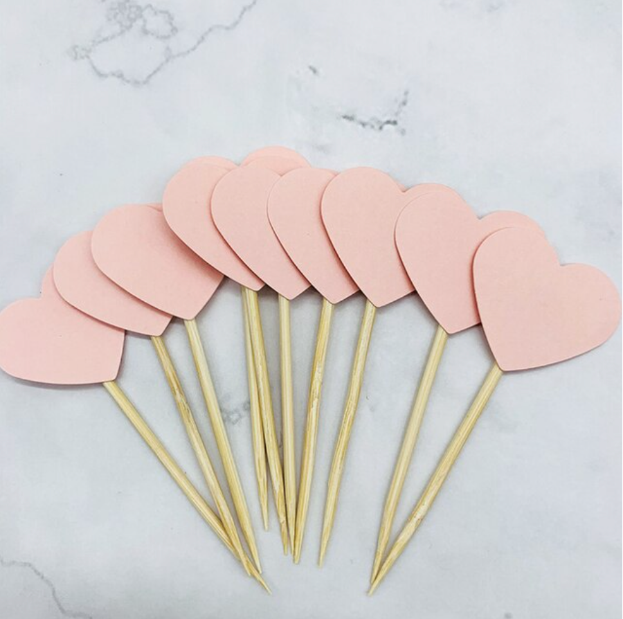 Topper corazón rosado