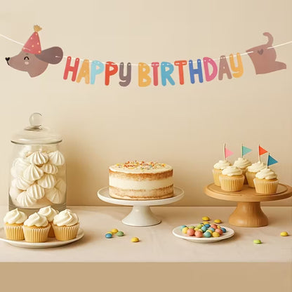 Guirnalda happy birthday salchicha