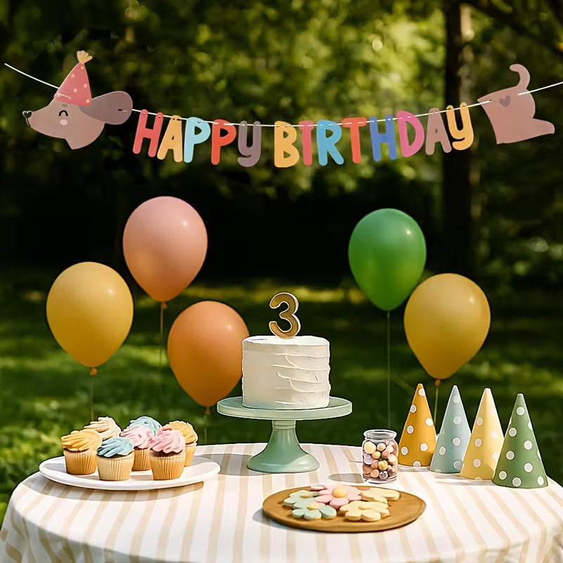 Guirnalda happy birthday salchicha