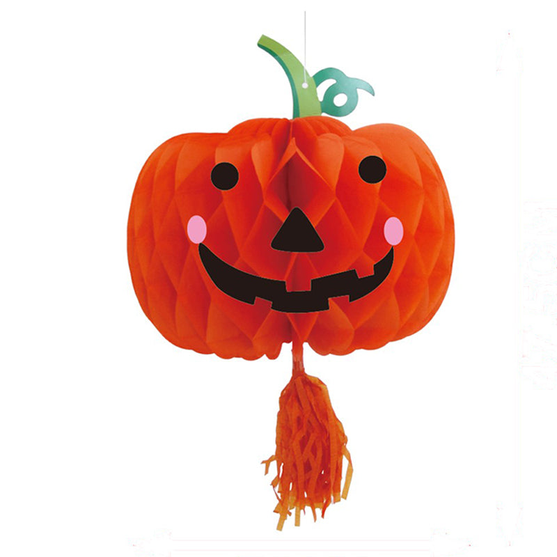 Calabaza naranja colgante con borla