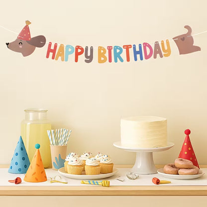 Guirnalda happy birthday salchicha