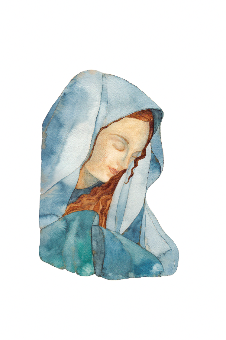 Santito ilustrado por BERNIE Virgen María