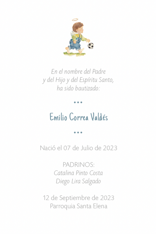 Santito ilustrado por BERNIE Ángel futbolista