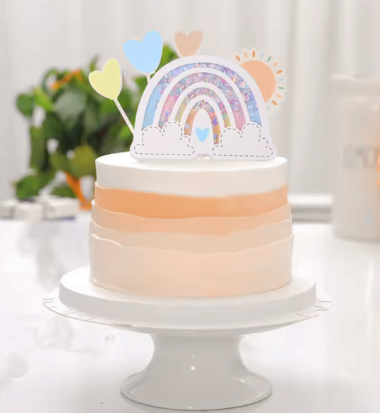 Topper torta arcoiris brillos