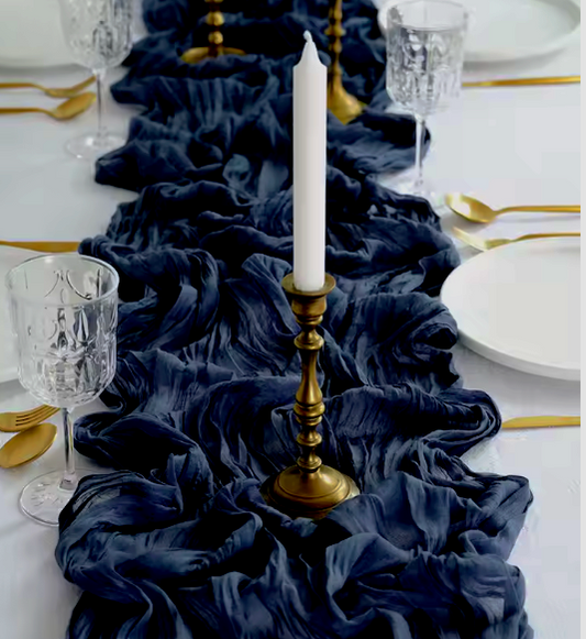 Camino de mesa color azul marino