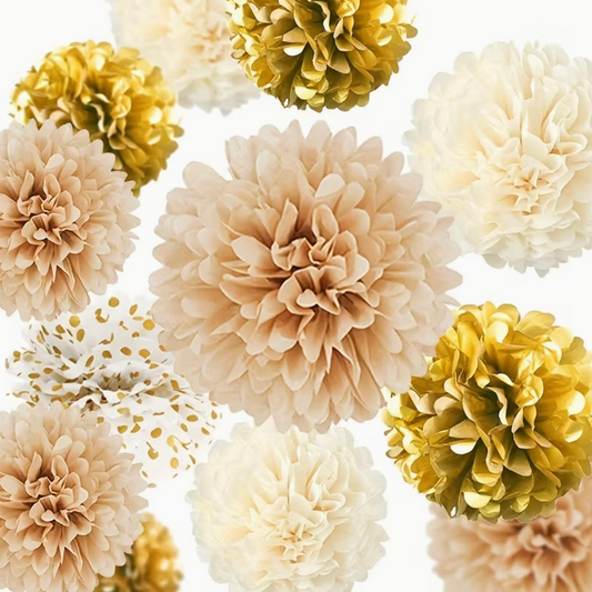 Pompones de papel neutros